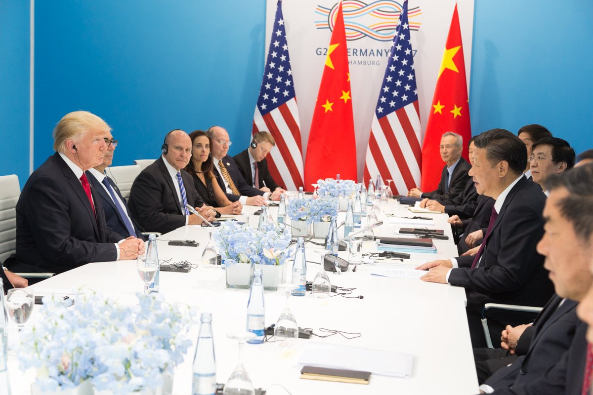 Donald Trump e Xi Jinping em encontro oficial