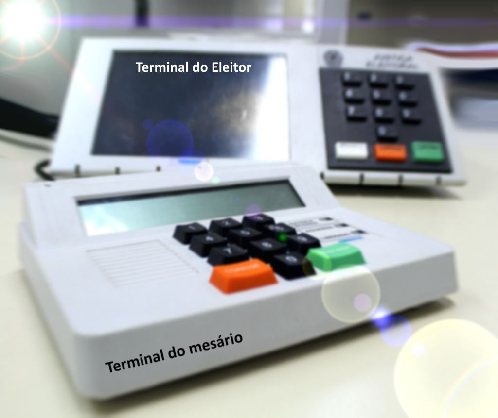 Poll worker and voter terminals on a Brazilian electronic voting machine
