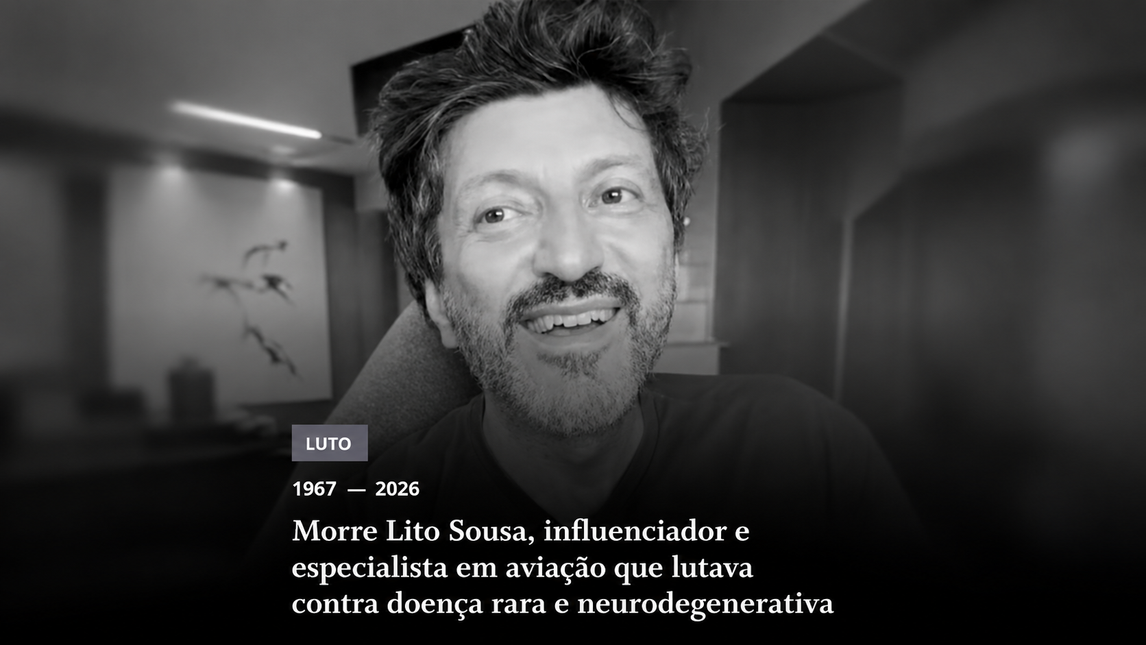 Lito Sousa em homenagem; imagem horizontal para a capa da matéria